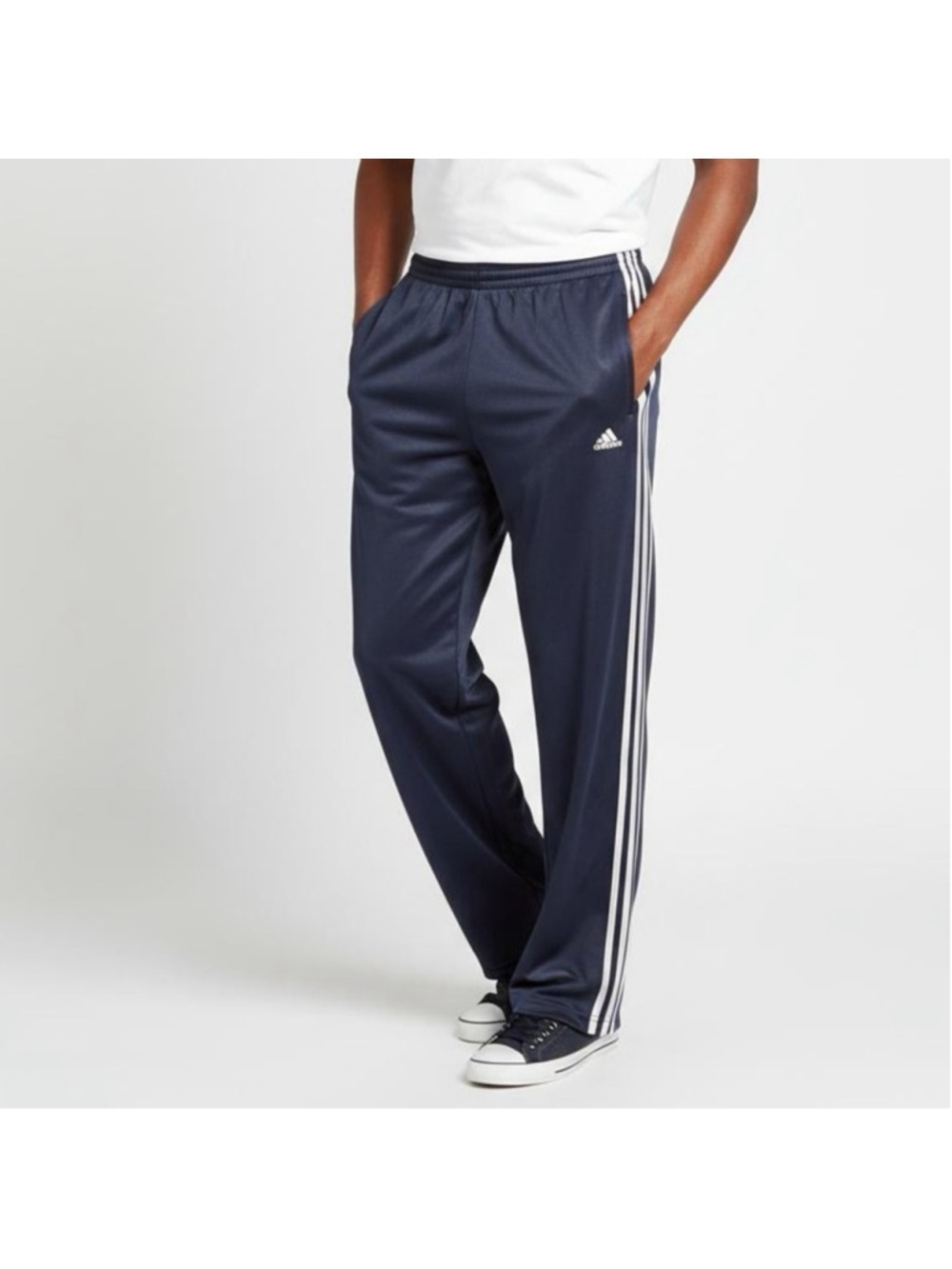 Y2K Vintage Adidas 3-Stripe Track Pants Navy Blue Medium
